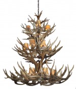 Real Antler Mule Deer Triple-Tier Chandelier MD3TR-7