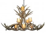 Real Antler Mule Deer Dining/Pool Table Oval Chandelier MDINVOB-6