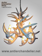 Real Antler White-tail Cascade Inverted Chandelier WTCASCINVT