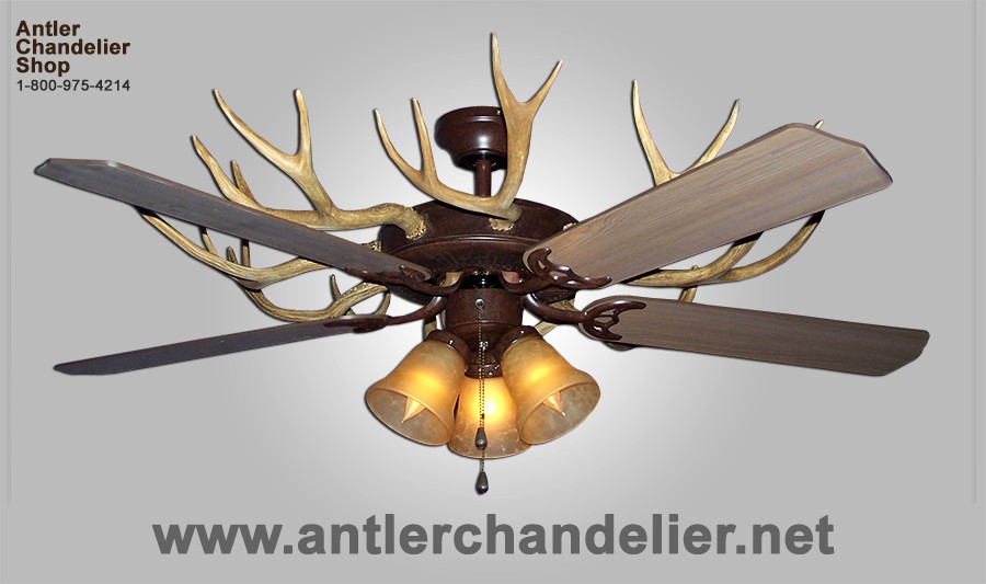 Real Antler White-tail / Mule Deer Ceiling Fan