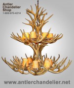 Real Antler Multi-tier Mule Deer Chandelier MD2TR