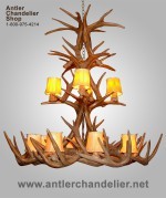 Reproduction XXL White-Tail Cascade Chandelier CRL-26