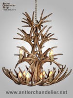 Reproduction White-tail / Mule Deer Combo Chandelier CRL-8