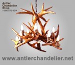 Reproduction 10 Light White-Tail Antler Chandelier CRS-3