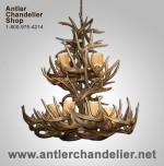 Real Antler Double-Tier White-tail Chandelier WT2TR-3