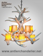 Real Antler White-tail Cascade Inverted Chandelier WTCASCINVT