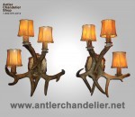 Real Antler Three Light White-Tail Sconce