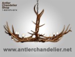 Real Antler Elk Oblong Pool Table Chandelier