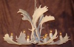 Our real & reproduction deer antler chandeliers also available in white finishing