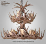 Reproduction Whitetail 2-Tier Antler Chandelier CRL-9